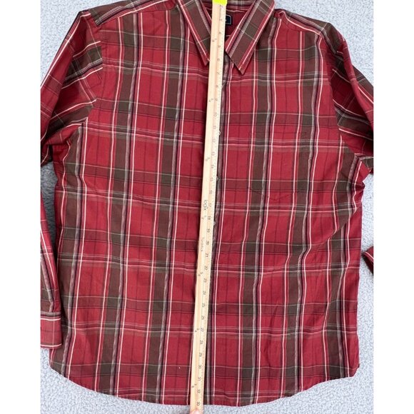 Dockers Men'x XL 17/17 1/2 Red Plaid Button Down Shirt Long Sleeves - Picture 7 of 10